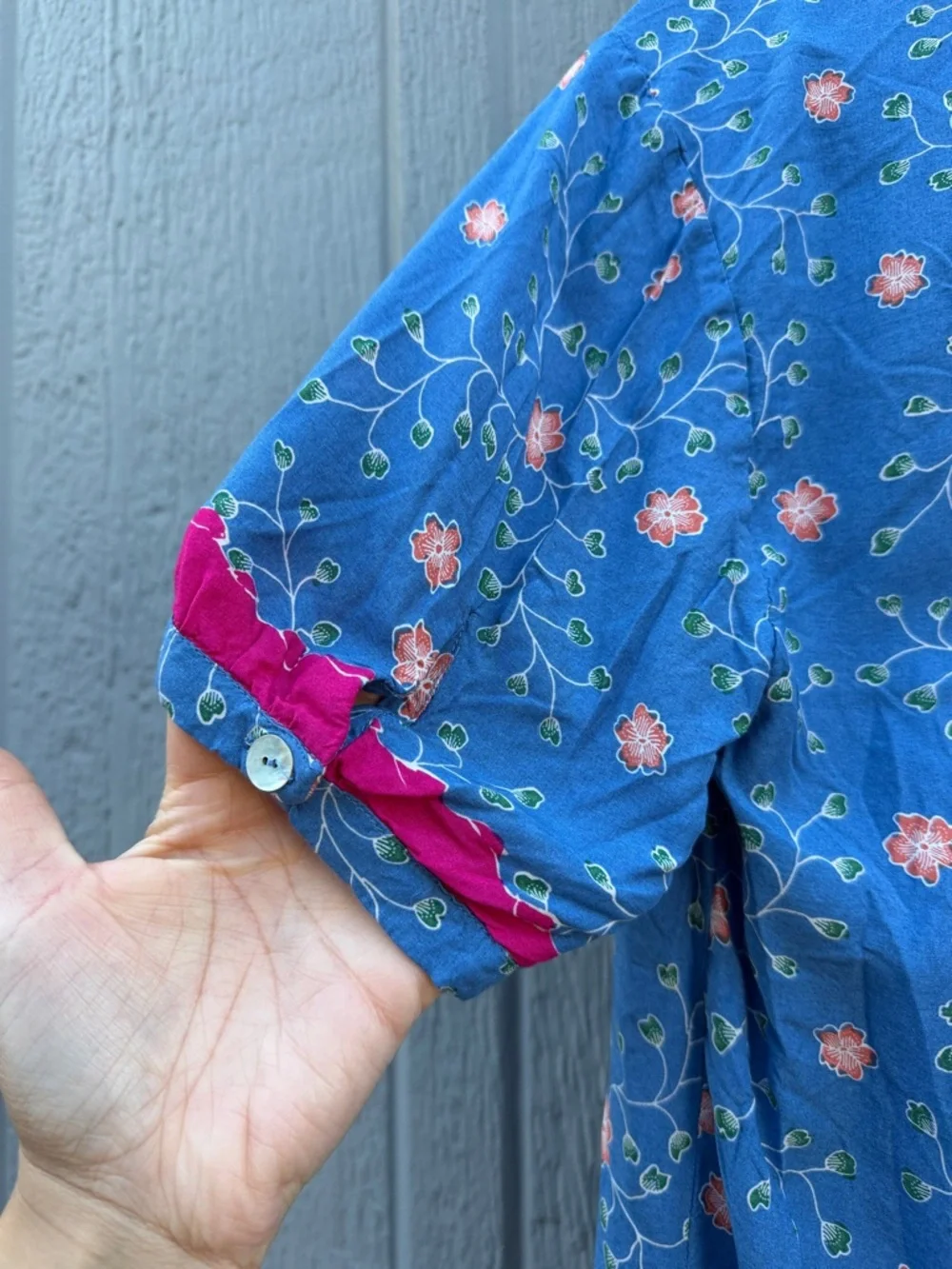 Natalie Martin Blue Floral Button-Front Women's Top Size: S - Picture 9 of 12